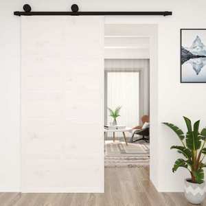 vidaXL Ușă de hambar, alb, 100x1, 8x214 cm, lemn masiv de pin imagine
