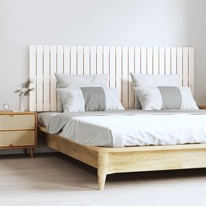 vidaXL Tăblie de pat pentru perete, alb, 166x3x60 cm, lemn masiv pin imagine