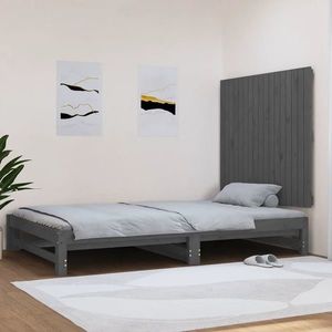 vidaXL Tăblie de pat pentru perete, gri, 108x3x90 cm, lemn masiv pin imagine