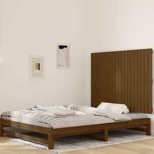 vidaXL Tăblie de pat pentru perete, maro miere, 127, 5x3x90 cm imagine