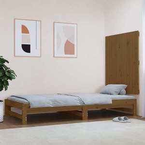 vidaXL Tăblie de pat pentru perete, maro miere, 82, 5x3x90 cm, lemn pin imagine