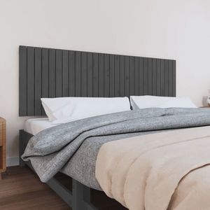 vidaXL Tăblie de pat pentru perete, gri, 185x3x60 cm, lemn masiv pin imagine