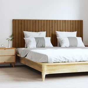 vidaXL Tăblie de pat pentru perete, maro miere, 166x3x60 cm imagine