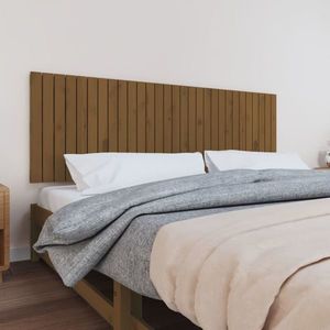 vidaXL Tăblie de pat pentru perete, maro miere, 185x3x60 cm imagine