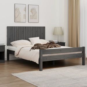 vidaXL Tăblie de pat pentru perete, gri, 140x3x60 cm, lemn masiv pin imagine