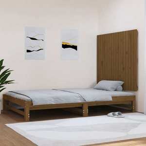 vidaXL Tăblie de pat pentru perete, maro miere, 108x3x90 cm imagine