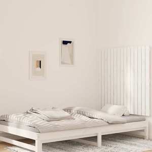 vidaXL Tăblie de pat pentru perete, alb, 95, 5x3x90 cm, lemn masiv pin imagine