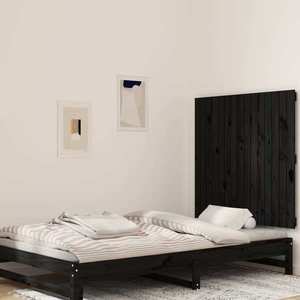 vidaXL Tăblie de pat pentru perete, negru, 95, 5x3x90cm, lemn masiv pin imagine
