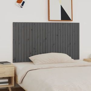 vidaXL Tăblie de pat pentru perete, gri, 166x3x90 cm, lemn masiv pin imagine