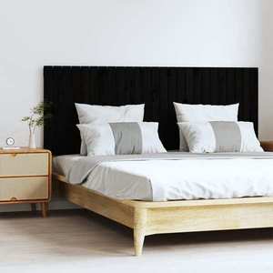 vidaXL Tăblie de pat pentru perete, negru, 159, 5x3x60 cm imagine