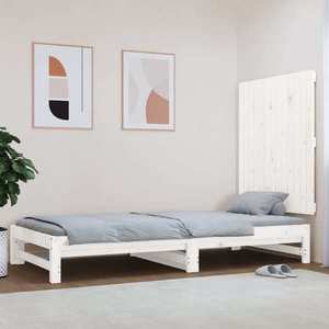 vidaXL Tăblie de pat pentru perete, alb, 82, 5x3x90 cm, lemn masiv pin imagine