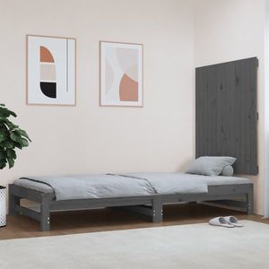 vidaXL Tăblie de pat pentru perete, gri, 82, 5x3x90 cm, lemn masiv pin imagine