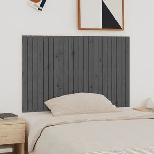 vidaXL Tăblie de pat pentru perete, gri, 140x3x90 cm, lemn masiv pin imagine