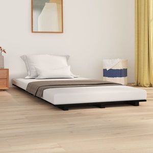 vidaXL Cadru de pat, negru, 90x190 cm, lemn masiv de pin imagine