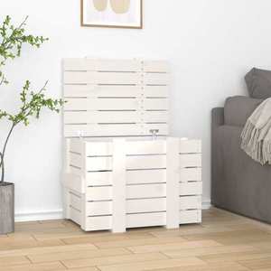 vidaXL Cutie de depozitare, alb, 58x40, 5x42 cm, lemn masiv de pin imagine