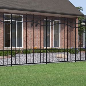 vidaXL Gard grădină cu vârfuri negru 190 cm oțel vopsit electrostatic imagine