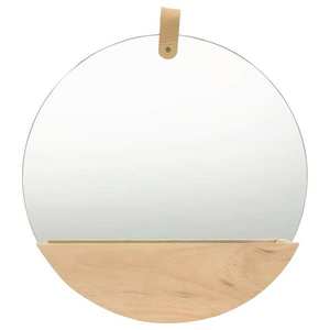 vidaXL Oglindă de perete, 35 cm, lemn masiv de pin imagine