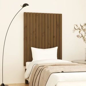 vidaXL Tăblie de pat pentru perete, maro miere, 82, 5x3x110 cm lemn pin imagine
