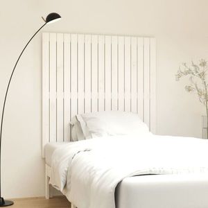 vidaXL Tăblie de pat pentru perete, alb, 108x3x110 cm, lemn masiv pin imagine