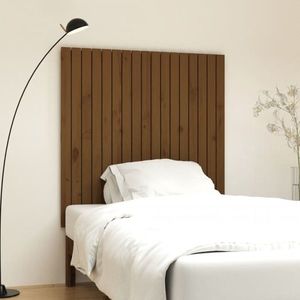 vidaXL Tăblie de pat pentru perete, maro miere, 108x3x110 cm, lemn pin imagine