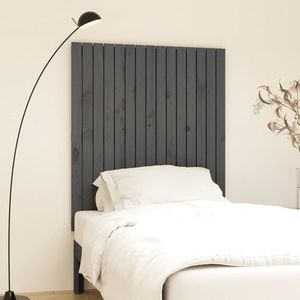 vidaXL Tăblie de pat pentru perete, gri, 95, 5x3x110 cm, lemn masiv pin imagine