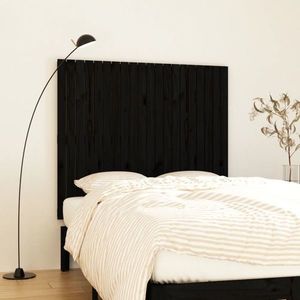 vidaXL Tăblie de pat pentru perete negru 127, 5x3x110 cm lemn masiv pin imagine