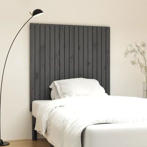 vidaXL Tăblie de pat pentru perete, gri, 108x3x110 cm, lemn masiv pin imagine