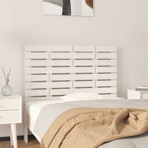 vidaXL Tăblie de pat pentru perete, alb, 106x3x80 cm, lemn masiv pin imagine