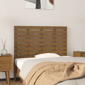 vidaXL Tăblie de pat pentru perete, maro miere, 106x3x63 cm, lemn pin imagine