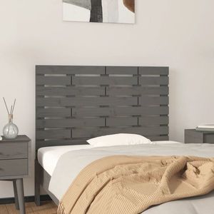 vidaXL Tăblie de pat pentru perete, gri, 106x3x63 cm, lemn masiv pin imagine