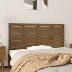 vidaXL Tăblie de pat pentru perete, maro miere, 156x3x63 cm, lemn pin imagine