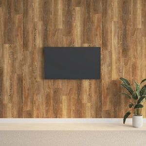 vidaXL Panouri de perete aspect lemn, maro, 2, 06 m², PVC imagine