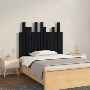 vidaXL Tăblie de pat pentru perete, negru, 95, 5x3x80 cm lemn masiv pin imagine
