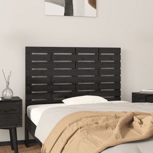 vidaXL Tăblie de pat pentru perete, negru, 106x3x63 cm, lemn masiv pin imagine