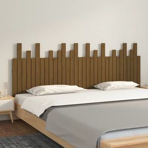 vidaXL Tăblie de pat pentru perete, maro miere, 204x3x80 cm, lemn pin imagine