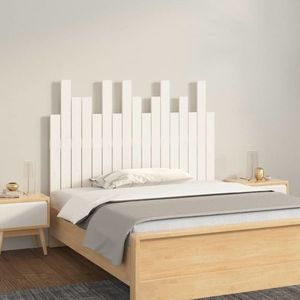 vidaXL Tăblie de pat pentru perete, alb, 108x3x80 cm, lemn masiv pin imagine