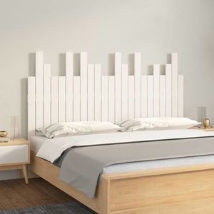 vidaXL Tăblie de pat pentru perete, alb, 146, 5x3x80 cm, lemn masiv pin imagine