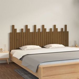 vidaXL Tăblie de pat de perete, maro miere 185x3x80 cm lemn masiv pin imagine