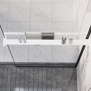 vidaXL Raft de duș pentru perete cabină de duș, alb, 80 cm, aluminiu imagine