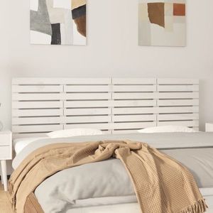 vidaXL Tăblie de pat pentru perete, alb, 166x3x63 cm, lemn masiv pin imagine