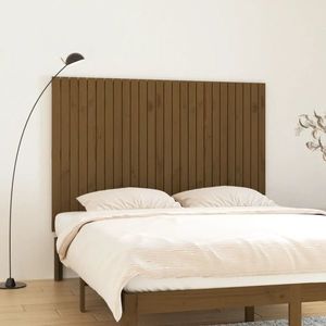 vidaXL Tăblie de pat pentru perete, maro miere, 166x3x110 cm, lemn pin imagine