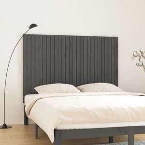 vidaXL Tăblie de pat pentru perete, gri, 166x3x110 cm, lemn masiv pin imagine