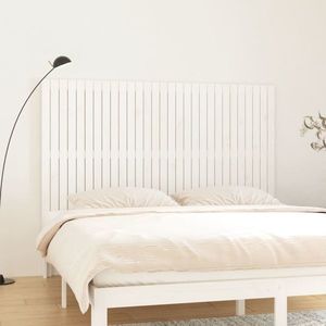 vidaXL Tăblie de pat pentru perete, alb, 185x3x110 cm, lemn masiv pin imagine