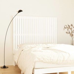 vidaXL Tăblie de pat pentru perete, alb, 140x3x110 cm, lemn masiv pin imagine
