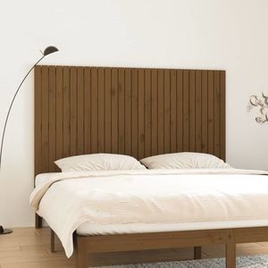 vidaXL Tăblie de pat pentru perete, maro miere, 185x3x110 cm, lemn pin imagine