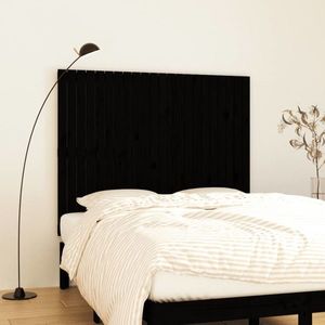 vidaXL Tăblie de pat pentru perete, negru, 140x3x110 cm lemn masiv pin imagine
