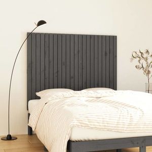 vidaXL Tăblie de pat pentru perete, gri, 140x3x110 cm, lemn masiv pin imagine