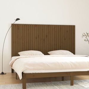 vidaXL Tăblie de pat pentru perete, maro miere, 204x3x110 cm, lemn pin imagine
