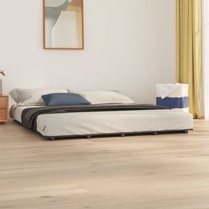 vidaXL Cadru de pat, gri, 180x200 cm, lemn masiv de pin imagine