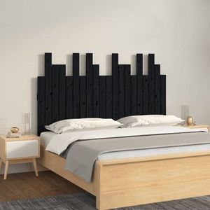 vidaXL Tăblie de pat pentru perete, negru 127, 5x3x80 cm lemn masiv pin imagine